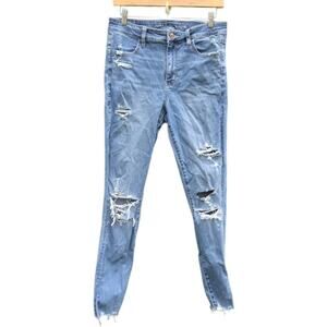 American Eagle High Rise Next Level Stretch Jegging Distressed Skinny Fall Jeans